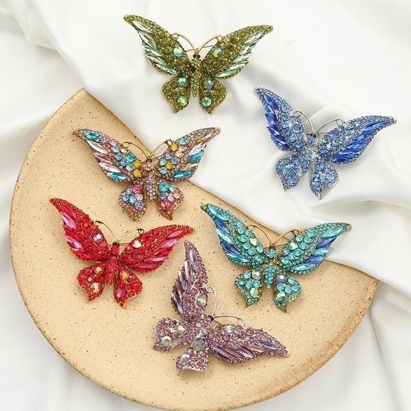 Fashion Pin Butterfly Alloy Inlay Rhinestones Women'S Brooches