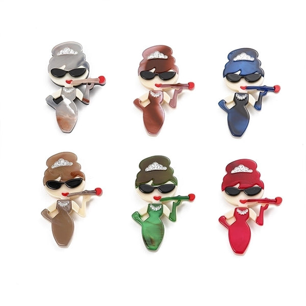 Fashion Pin Cartoon Arylic Women'S Brooches