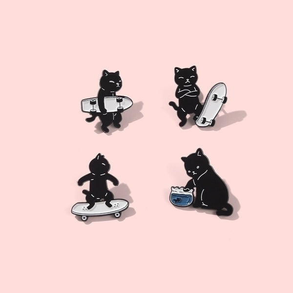 Fashion Pin Cat Alloy Stoving Varnish Unisex Brooches