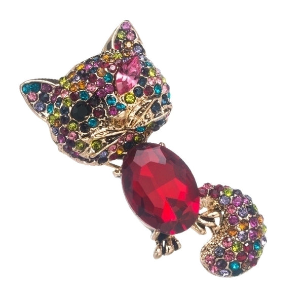 Fashion Pin Cat Butterfly Alloy Inlay Rhinestones Women'S Brooches