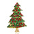 Fashion Pin Christmas Tree Alloy Inlay Rhinestones Unisex Brooches