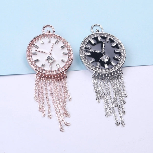 Fashion Pin Clock Alloy Rhinestone Enamel Unisex Brooches