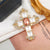 Fashion Pin Cross Alloy Plating Rhinestones Unisex Brooches