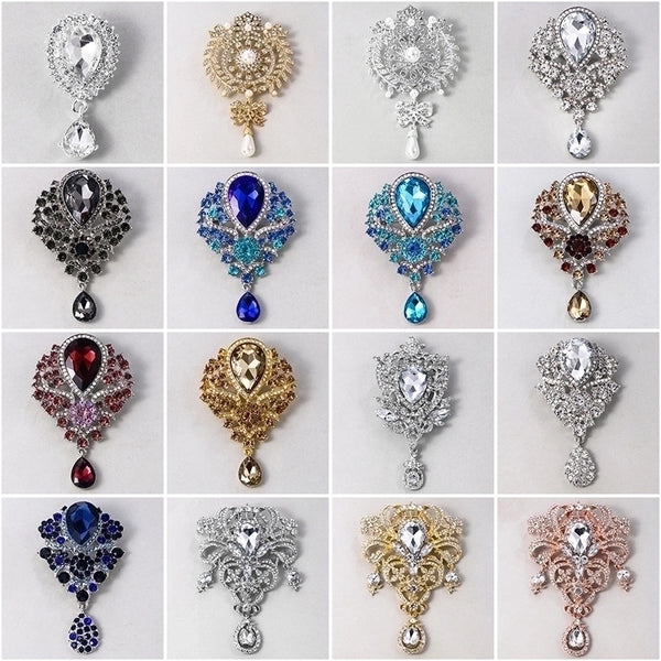 Fashion Pin Crown Alloy Rhinestones Women'S Brooches