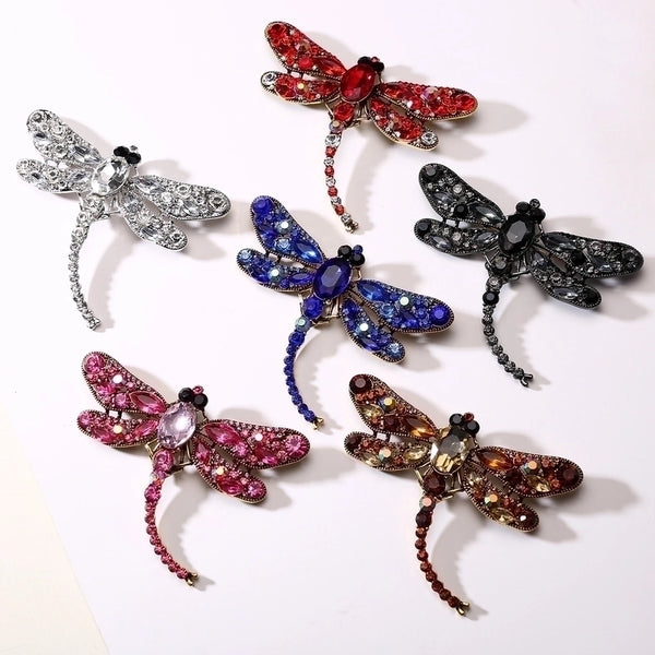 Fashion Pin Dragonfly Alloy Inlay Rhinestones Women'S Brooches