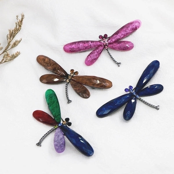 Fashion Pin Dragonfly Alloy Plating Artificial Gemstones Unisex Brooches