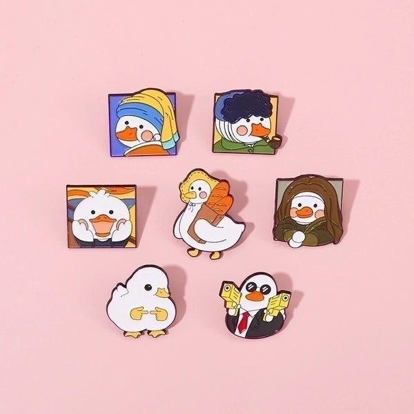 Fashion Pin Duck Alloy Plating Unisex Brooches