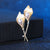 Fashion Pin Flower Alloy Plating Inlay Artificial Gemstones Pearl Women'S Brooches