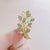 Fashion Pin Flower Alloy Plating Inlay Artificial Gemstones Pearl Women'S Brooches