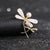 Fashion Pin Flower Alloy Plating Inlay Artificial Gemstones Pearl Women'S Brooches