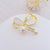 Fashion Pin Flower Alloy Plating Inlay Artificial Gemstones Pearl Women'S Brooches