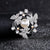 Fashion Pin Flower Alloy Plating Inlay Artificial Gemstones Pearl Women'S Brooches