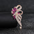 Fashion Pin Flower Alloy Plating Inlay Artificial Gemstones Pearl Women'S Brooches