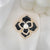 Fashion Pin Flower Alloy Plating Inlay Artificial Gemstones Pearl Women'S Brooches