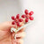 Fashion Pin Flower Alloy Plating Inlay Artificial Gemstones Pearl Women'S Brooches