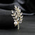 Fashion Pin Flower Alloy Plating Inlay Artificial Gemstones Pearl Women'S Brooches