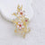 Fashion Pin Flower Alloy Plating Inlay Artificial Gemstones Pearl Women'S Brooches