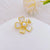 Fashion Pin Flower Alloy Plating Inlay Artificial Gemstones Pearl Women'S Brooches