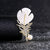 Fashion Pin Flower Alloy Plating Inlay Artificial Gemstones Pearl Women'S Brooches