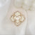 Fashion Pin Flower Alloy Plating Inlay Artificial Gemstones Pearl Women'S Brooches