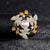 Fashion Pin Flower Alloy Plating Inlay Artificial Gemstones Pearl Women'S Brooches