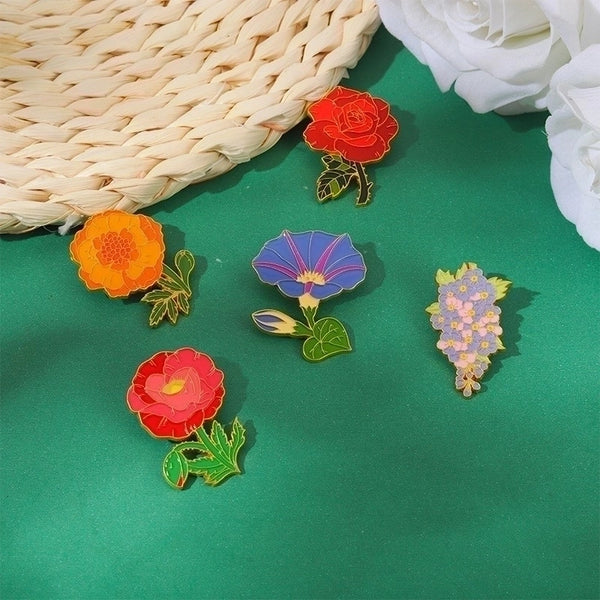 Fashion Pin Flower Alloy Stoving Varnish Unisex Brooches