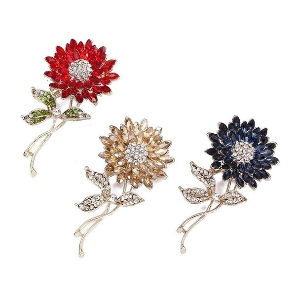 Fashion Pin Flower Crystal Women'S Brooches