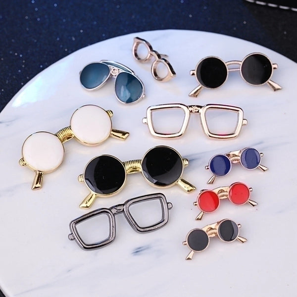 Fashion Pin Glasses Alloy Plating Unisex Brooches