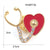 Fashion Pin Human Electrocardiogram Heart Shape Alloy Enamel Inlay Rhinestones Unisex Brooches