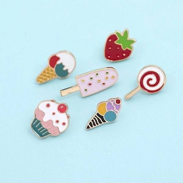 Fashion Pin Ice Cream Alloy Plating Unisex Brooches