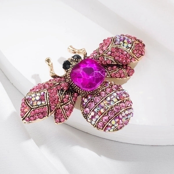 Fashion Pin Insect Alloy Diamond Artificial Gemstones Women'S Brooches