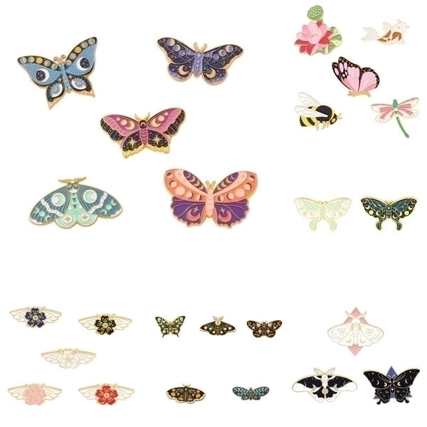 Fashion Pin Insect Flower Butterfly Alloy Stoving Varnish Women'S Brooches