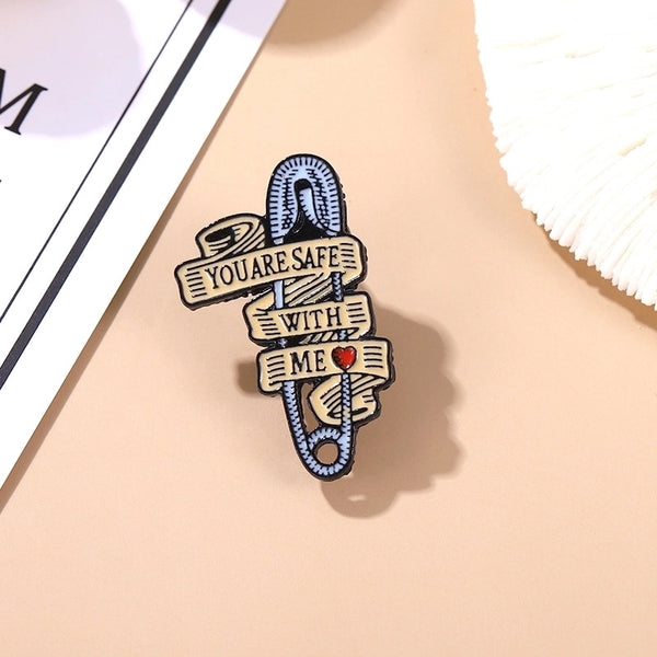 Fashion Pin Letter Alloy Asymmetrical Plating Unisex Brooches