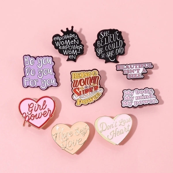 Fashion Pin Letter Alloy Plating Unisex Brooches