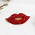 Fashion Pin Lips Alloy Enamel Gold Plated Rhinestones Unisex Brooches