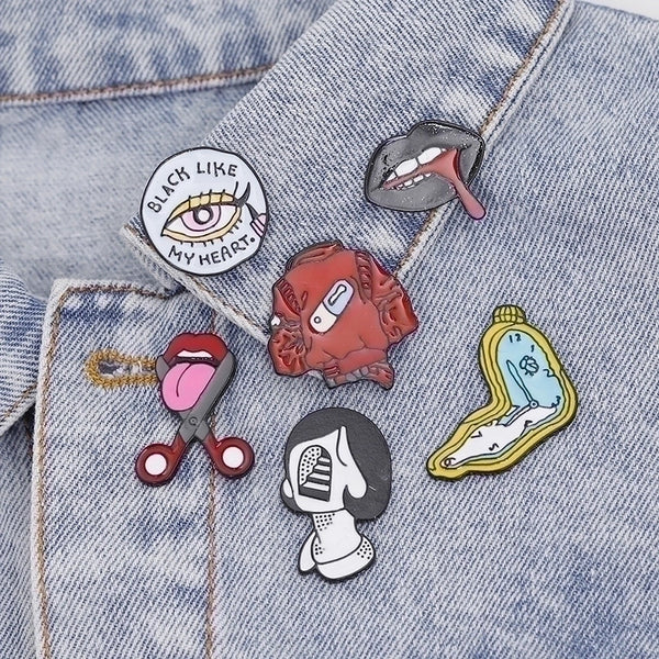 Fashion Pin Lips Alloy Plating Unisex Brooches