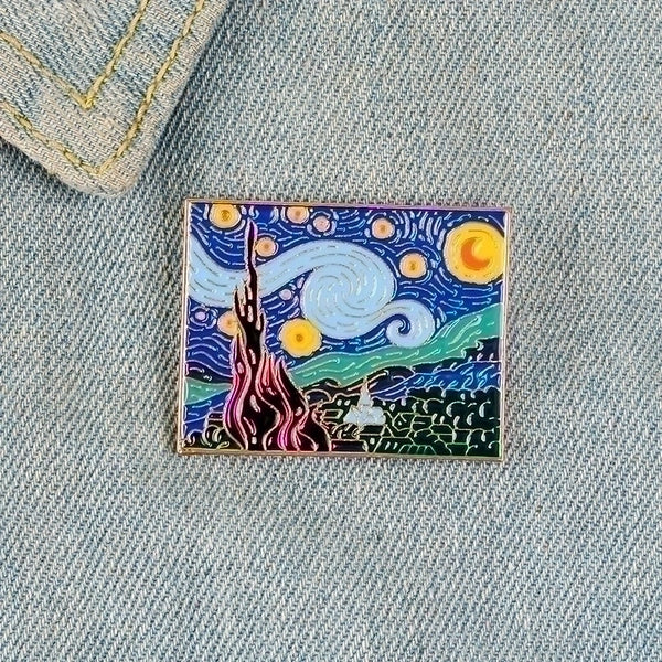 Fashion Pin Oil Painting Alloy Stoving Varnish Unisex Brooches