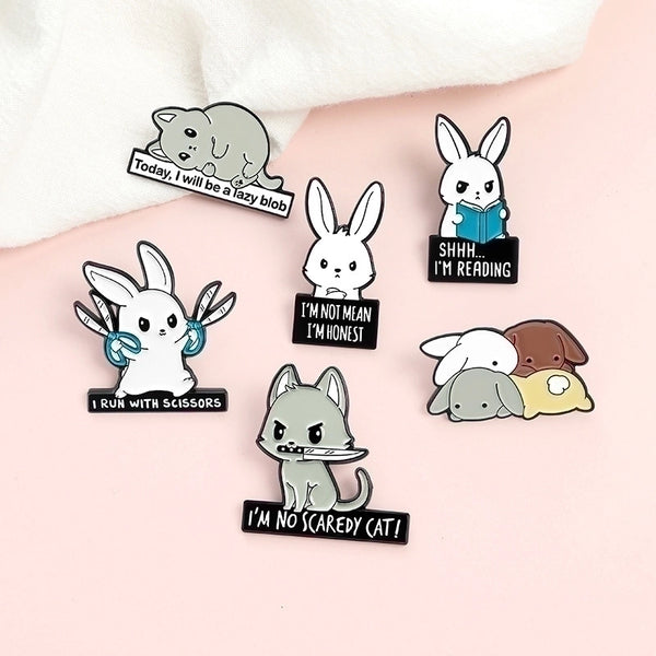 Fashion Pin Rabbit Alloy Stoving Varnish Unisex Brooches