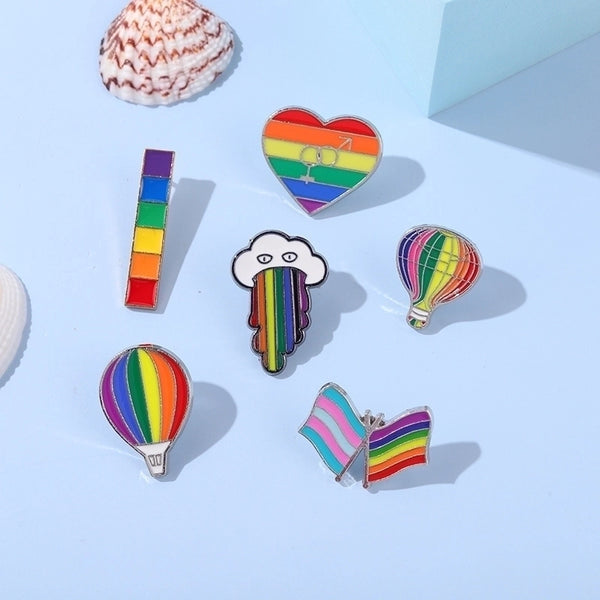 Fashion Pin Rainbow Alloy Plating Unisex Brooches