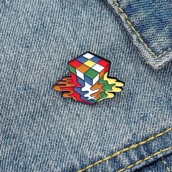 Fashion Pin Rubik'S Cube Alloy Plating Unisex Brooches