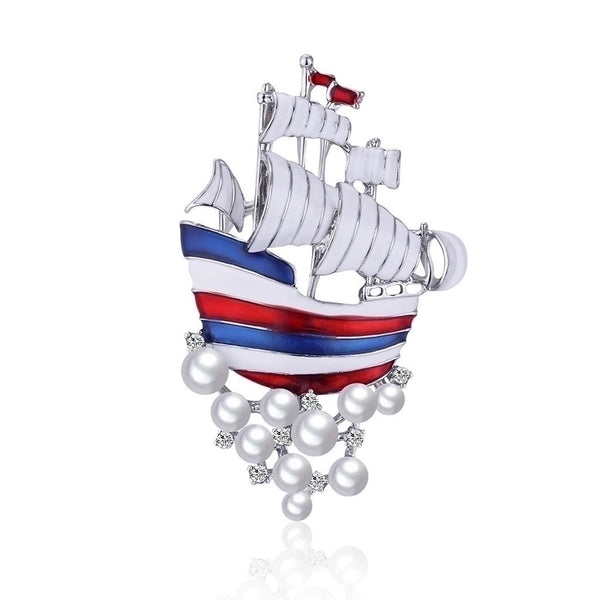 Fashion Pin Ship Alloy Stoving Varnish Women'S Brooches