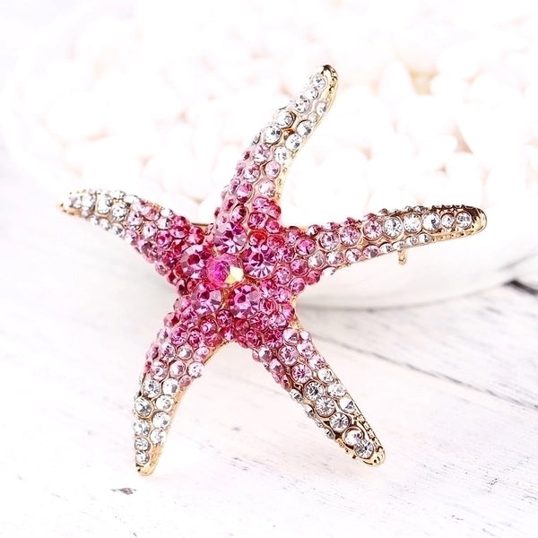 Fashion Pin Star Alloy Plating Artificial Rhinestones Women'S Brooches