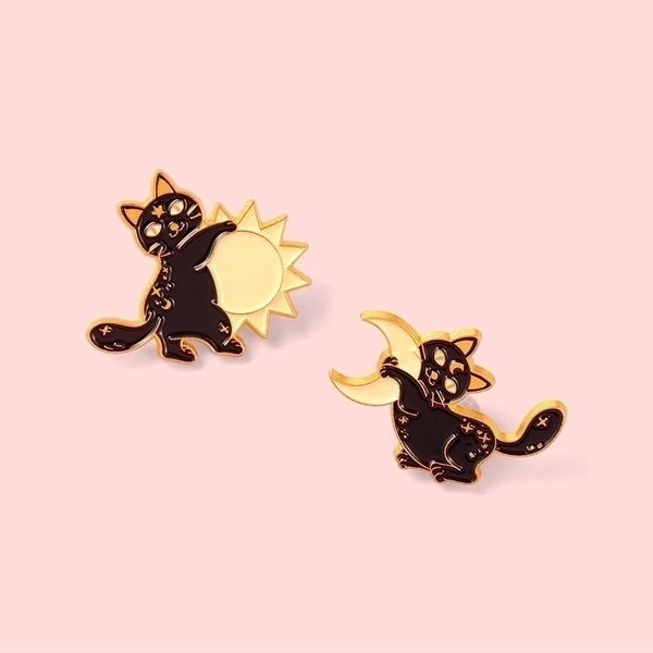 Fashion Pin Sun Moon Cat Alloy Plating Unisex Brooches