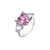 Fashion Pink Heart-shaped Zircon Earrings Adjustable Ring