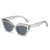 Fashion Plaid Ac Cat Eye Full Frame Women's Sunglasses