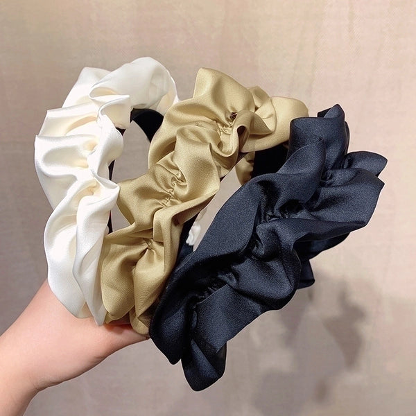 Fashion Pleated Satin Headband 2022 New Simple Solid Color Headband