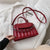 Fashion Pu Leather Embroidery Thread Geometric Shoulder Bag Wholesale