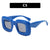 Fashion Punk Color Block Ac Square Patchwork Full Frame Women's Sunglasses