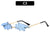 Fashion Punk Streetwear Pc Special-shaped Mirror Frameless Women's Sunglasses