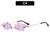 Fashion Punk Streetwear Pc Special-shaped Mirror Frameless Women's Sunglasses